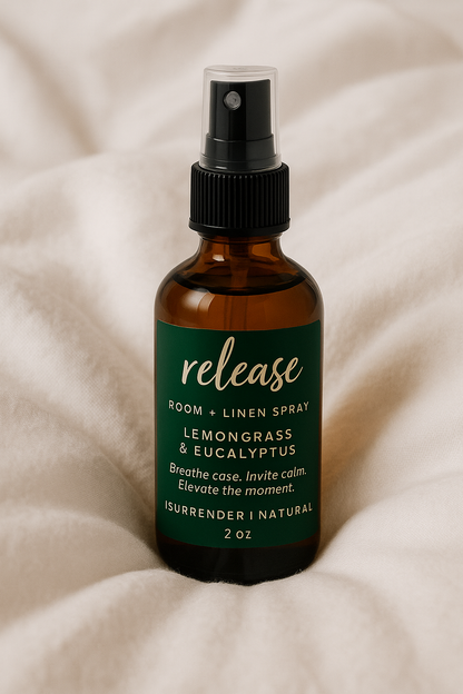 RELEASE – Room + Linen Spray
Lemongrass & Eucalyptus | Small-Batch Botanical Ritual